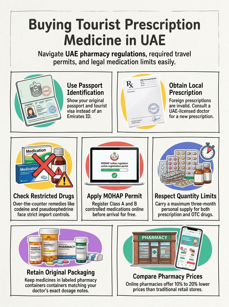 Tourist Prescription Medicine UAE 2026: Can You Buy Without Emirates ID?